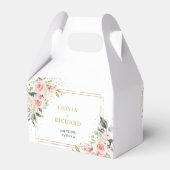 シックな水彩赤面花結婚式の引き出物箱 フェイバーボックス (裏面サイド)