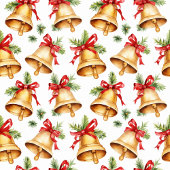 シックな水彩金ゴールドクリスマスベルパーソナライズされたズ フリースブランケット