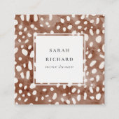 シックな水彩鹿動物パターンプロフェッショナル スクエア名刺 (正面)