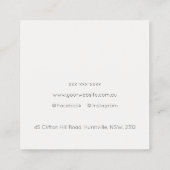 シックな水彩鹿動物パターンプロフェッショナル スクエア名刺 (裏面)