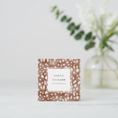 シックな水彩鹿動物パターンプロフェッショナル スクエア名刺 (スタンド正面)