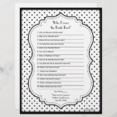 シックな水玉模様ブ最高のライドブライダルシャワーゲーム (正面/裏面)