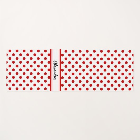 シックな水玉模様赤い白の背景 ヨガマット