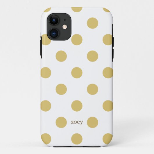 シックな水玉模様iPhoneケース（黄金/白） Case-Mate iPhoneケース (裏面)