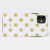 シックな水玉模様iPhoneケース（黄金/白） Case-Mate iPhoneケース (裏面(横))