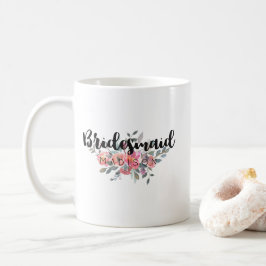 シックな水色のフローラ結婚の花嫁 コーヒーマグカップ