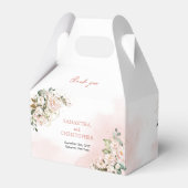 シックな水色の赤い花ユーカリプトゥスゴールド フェイバーボックス (裏面サイド)