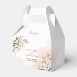 シックな水色の赤い花ユーカリプトゥスゴールド フェイバーボックス