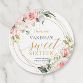 シックな水色の赤面花金ゴールドセージ甘い16th フェイバータグ (裏面)