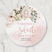 シックな水色の赤面花金ゴールドセージ甘い16th フェイバータグ (裏面)