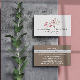 シックな水色の野生の牧草地ピンクフローアポイントメント 予約カード