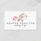 シックな水色の野生の牧草地ピンクフローアポイントメント 予約カード (正面)