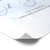 シックな水色の青とベージュの牡丹ああスナップ ポスター (角)