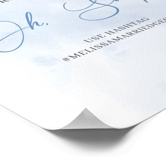 シックな水色の青とベージュの牡丹ああスナップ ポスター (角)