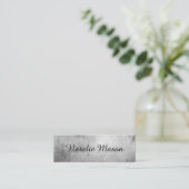 シックな水色グレーとモノグラム スキニー名刺 (スタンド正面)