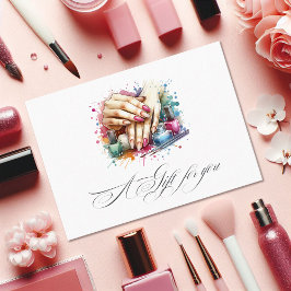 シックな水色ネイルサロンギフト証明書 名刺