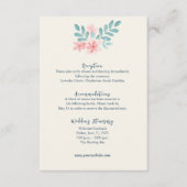 シックな水色ピンクのフローラ詳細エンクロージャカード エンクロージャーカード (正面)