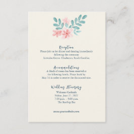 シックな水色ピンクのフローラ詳細エンクロージャカード エンクロージャーカード