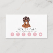 シックな水色ピンクヘアサロンロイヤリティカード ロイヤリティカード (正面)