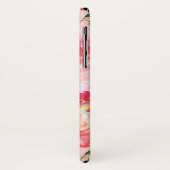 シックな水色ピンク牡丹フローラルパターン Case-Mate iPhoneケース (裏面/左)