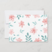 シックな水色ピンク結婚式招待状RSVPカード 出欠カード (裏面)