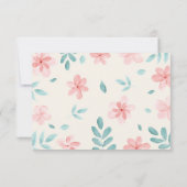 シックな水色ピンク結婚式招待状RSVPカード 出欠カード (裏面)