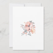 シックな水色フローラ手書き結婚スクリプト 招待状 (裏面)