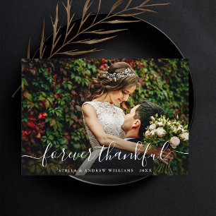 シックな永遠に感謝のスクリプトありがとうフォトカード サンキューカード