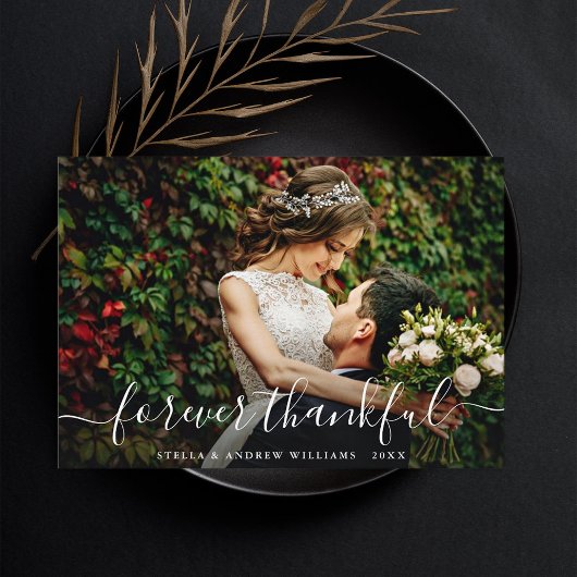 シックな永遠に感謝のスクリプトありがとうフォトカード サンキューカード