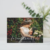 シックな永遠に感謝のスクリプトありがとうフォトカード サンキューカード (スタンド正面)