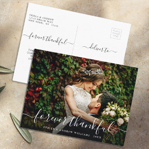 シックな永遠に感謝のスクリプトありがとう写真 ポストカード