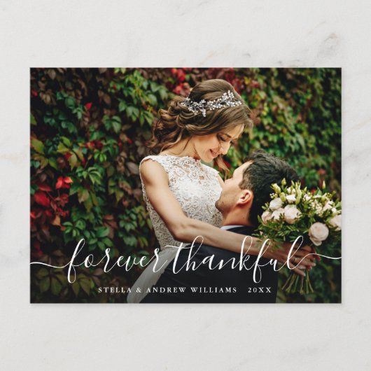 シックな永遠に感謝のスクリプトありがとう写真 ポストカード (正面)