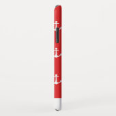 シックな沿岸赤いいかりパターン Case-Mate iPhoneケース (裏面/右)