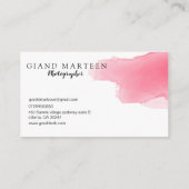 シックな洗浄明るいピンクの水彩画の名刺 名刺 (裏面)
