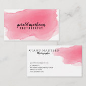 シックな洗浄明るいピンクの水彩画の名刺 名刺 (正面/裏面)