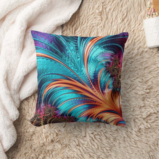 シックな洗練されたフェザーアクアアンバー装飾用クッション クッション (ブランケット)