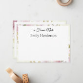 シックな洗練された植物性フローラフレームノート ノートカード (正面/裏面インサイチュ)