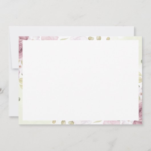 シックな洗練された植物性フローラフレームノート ノートカード (裏面)