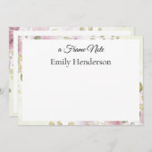 シックな洗練された植物性フローラフレームノート ノートカード (正面/裏面)