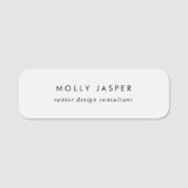 シックな洗練された鳩グレーミニマリスト 名札 (正面)