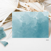 シックな海ガラス水の色結婚のモノグラムRSVP 出欠カード