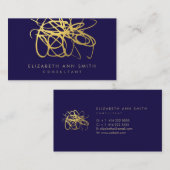 シックな海軍金ゴールドの名刺 名刺 (正面/裏面)