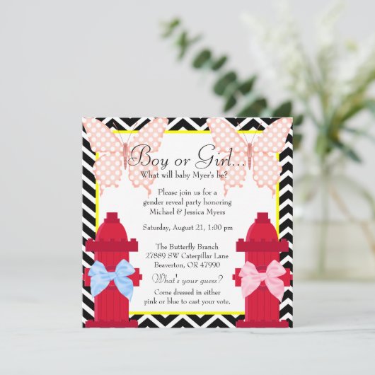 シックな消火栓及び蝶ダマスク織の性は明らかにします 招待状 (スタンド正面)