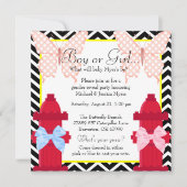 シックな消火栓及び蝶ダマスク織の性は明らかにします 招待状 (正面)