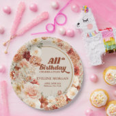 シックな溝深い水の色テラコッタすべて誕生日 ペーパープレート (パーティー)