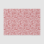 シックな濃い赤の白のダマスクの花のパターン 薄葉紙 (正面)