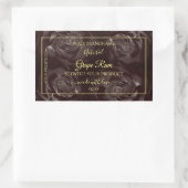 シックな濃い赤茶色のブルーミングバラ製品ラベル 長方形シール (バッグ)