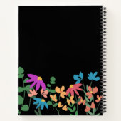 シックな濃カラフルい花のパーソナライズされた模様 ノートブック (裏面)