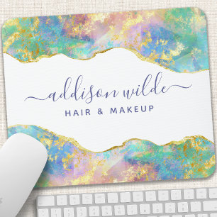 シックな火オパールレインボージェムストーンマウスパッド マウスパッド