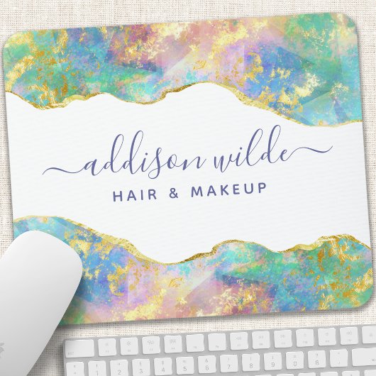 シックな火オパールレインボージェムストーンマウスパッド マウスパッド